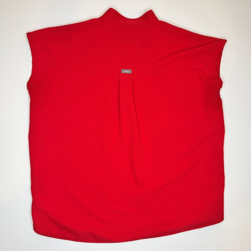 FIGS Rafaela Oversized Scrub Top Women's XS Pop Red Limited Edition Medical Rare - Picture 9 of 11